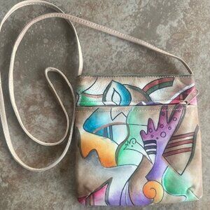 Crossbody Leather Crossbody Bag with Vibrant Colors